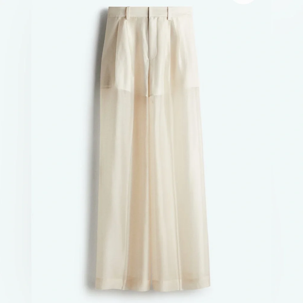 H&M EDITION WIDE-LEG SHEER PANTS - Picture 6 of 14